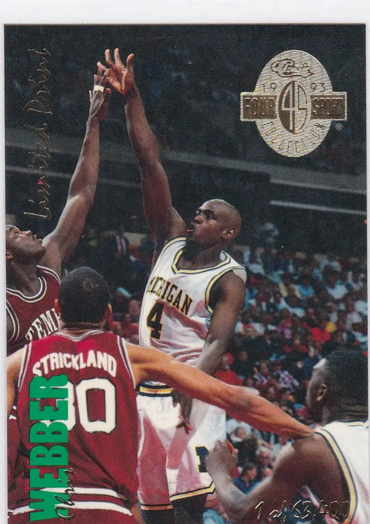 Basketball trading card of LP2 Chris Webber in sport draft limited print action shot