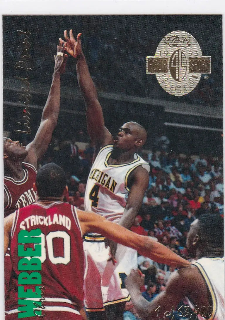 Basketball trading card of LP2 Chris Webber in sport draft limited print action shot