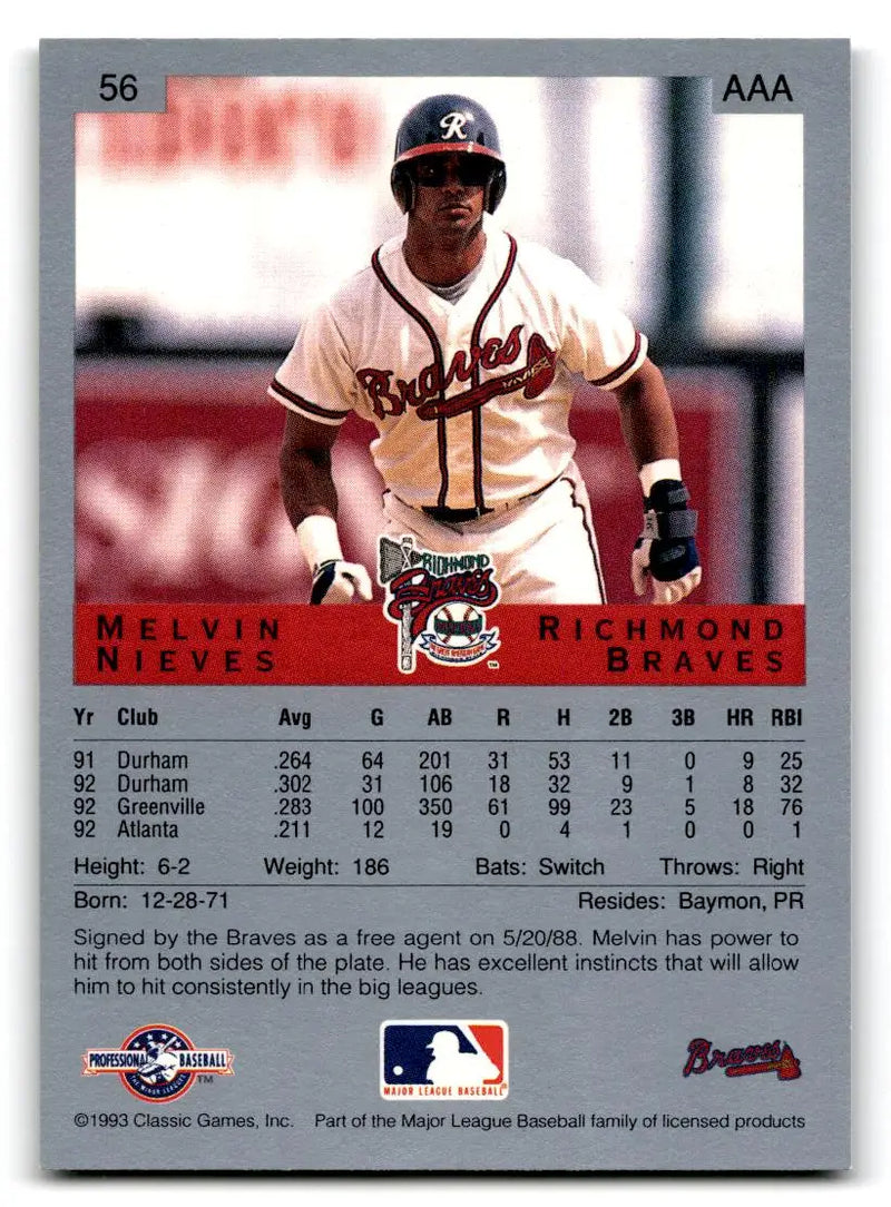 1993 Classic Best #56 Melvin Nieves - Baseball Card Single