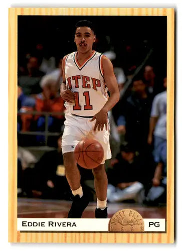 Original gloss basketball card of Eddie Rivera from 1993 Classic Draft series