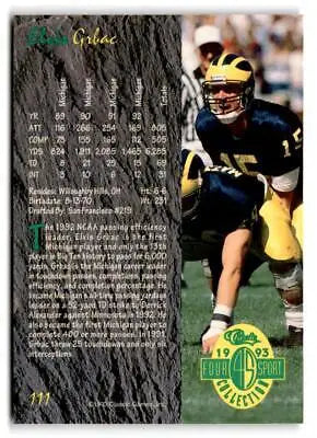 Elvis Grbac football card from 1993 Classic Four Sport #111 collectible set