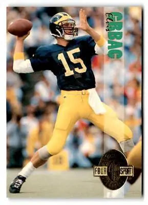 Football player throwing a pass from the 1993 Classic Four Sport Elvis Grbac card
