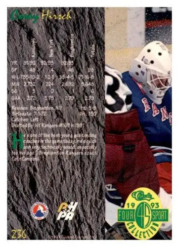 1993 Classic Four Sport #236 Corey Hirsch NM Near Mint ID:65109 - Hockey Card Single