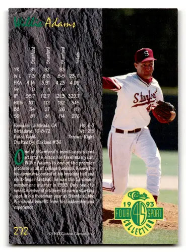 1993 Classic Four Sport #272 Willie Adams NM Near Mint Athletics ID:47195 - Baseball Card Single