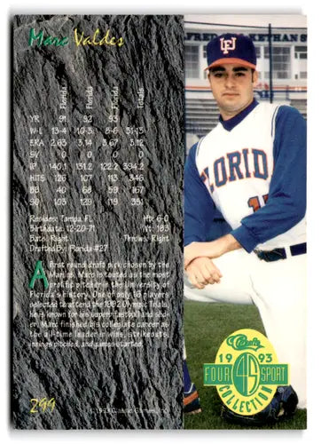 Baseball card from 1993 Classic Four Sport series featuring Marc Valdes NM-MT