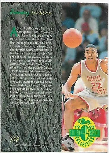 Original gloss Basketball trading card featuring Jimmy Jackson from 1993 Classic Four Sport