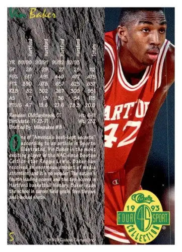 1993 Classic Four Sport #5 Vin Baker NM Near Mint - Basketball Card Single