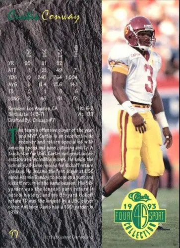Original gloss Curtis Conway football card from Classic Four Sport series in NM-MT condition