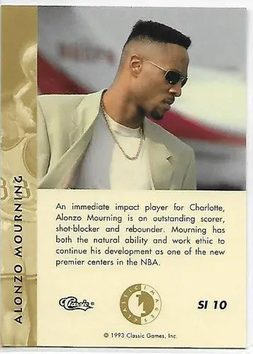 1993 Classic Four Sport Images Sudden Impact #SI10 Alonzo Mourning NM Near Mint - Basketball Card Single