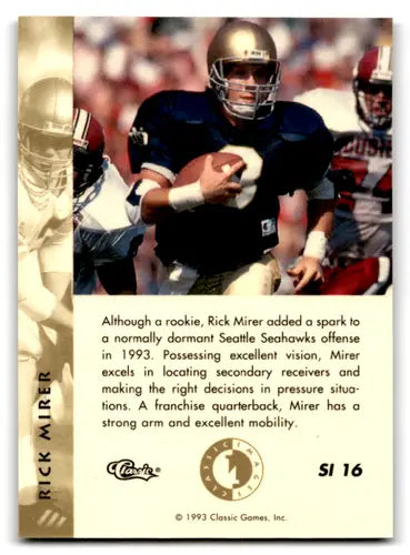 1993 Classic Four Sport Images Sudden Impact #SI16 Rick Mirer NM-MT Sea ID:70131 - Football Card Single