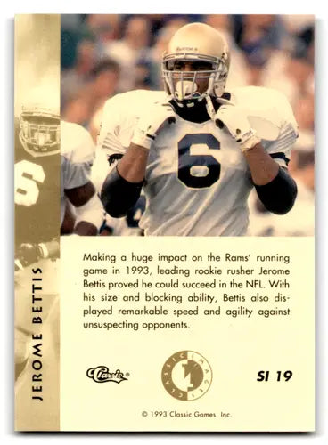 1993 Classic Four Sport Images Sudden Impact #SI19 Jerome Bettis NM-MT ID:70134 - Football Card Single