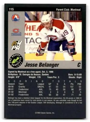 1993 Classic Pro Prospects #115 Jesse Belanger - Hockey Card Single