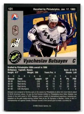 Vyacheslav Butsayev hockey card from 1993 Classic Pro Prospects series