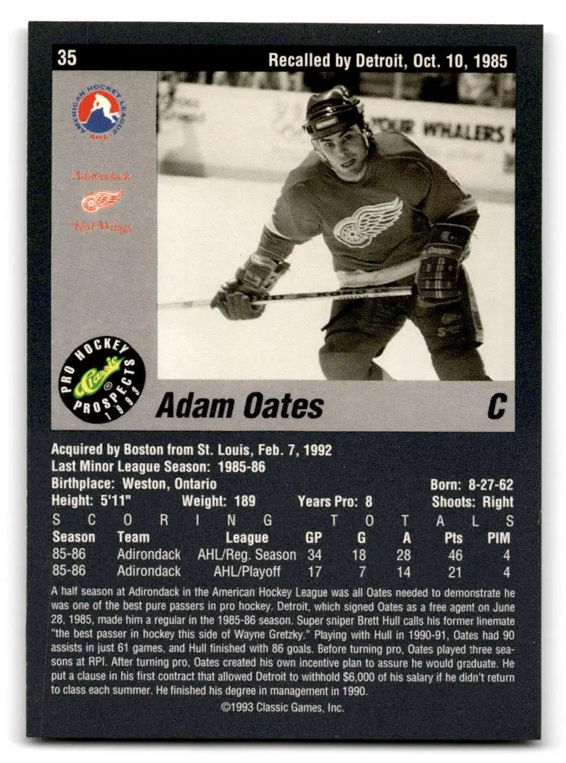 1993 Classic Pro Prospects #35 Adam Oates - Hockey Card Single
