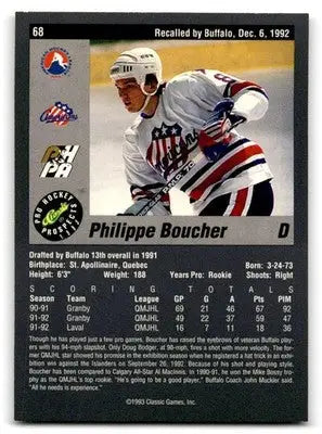 1993 Classic Pro Prospects #68 Philippe Boucher - Hockey Card Single