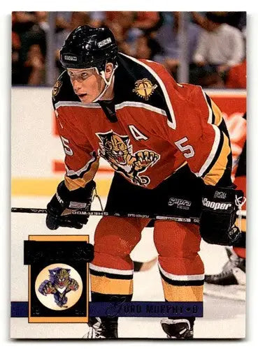 Hockey player card featuring Gord Murphy from 1993 Donruss with original gloss and simply Sandoval