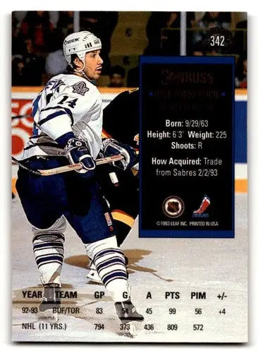 Original gloss hockey card featuring Dave Andreychuk from 1993 Donruss Simply Sandoval series