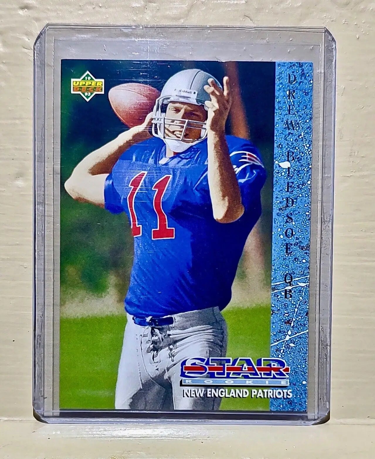 1993 Drew Bledsoe Upper Deck #11 Star Rookie NFL Trading Card Patriots - Football Card Single