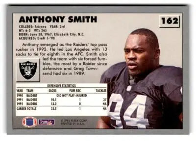 1993 Fleer #162 Anthony Smith - Football Card Single
