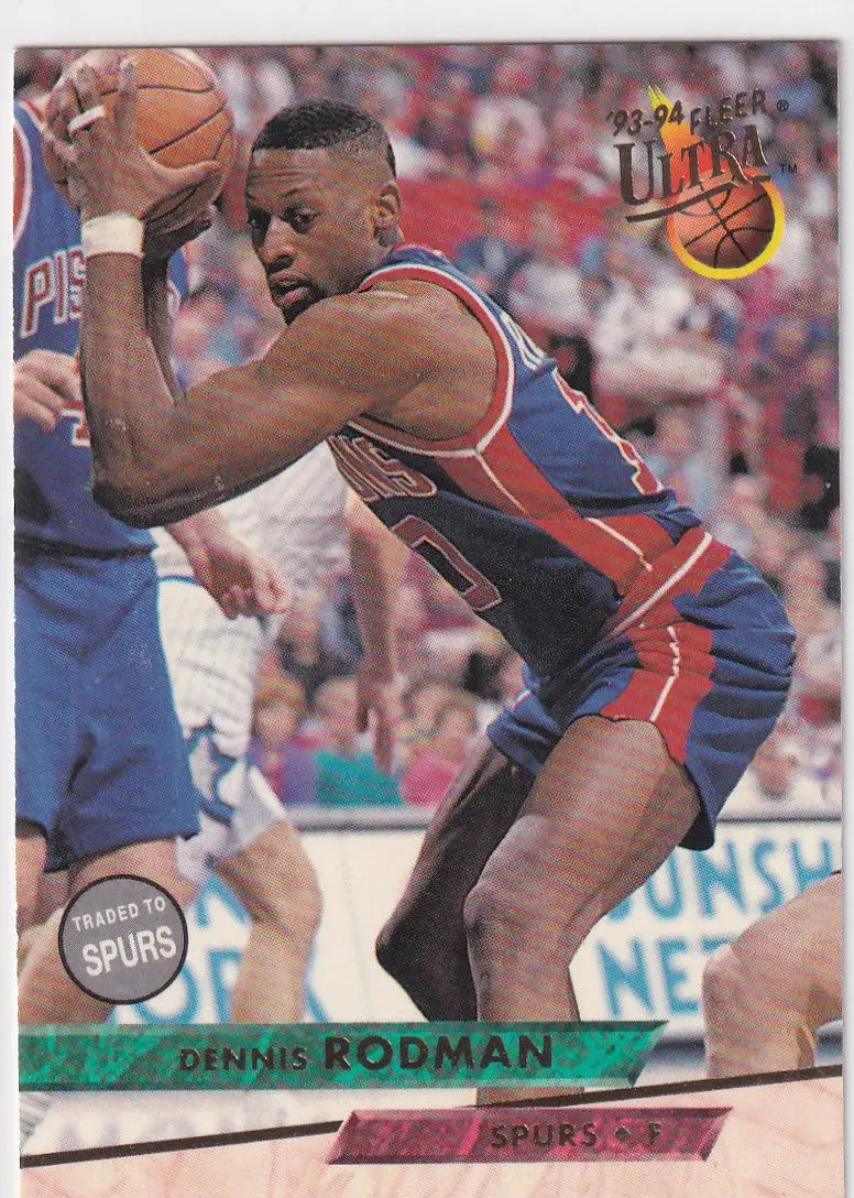 1993 FLEER #170 DENNIS RODMAN- DETROIT PISTONS - Basketball Card Single