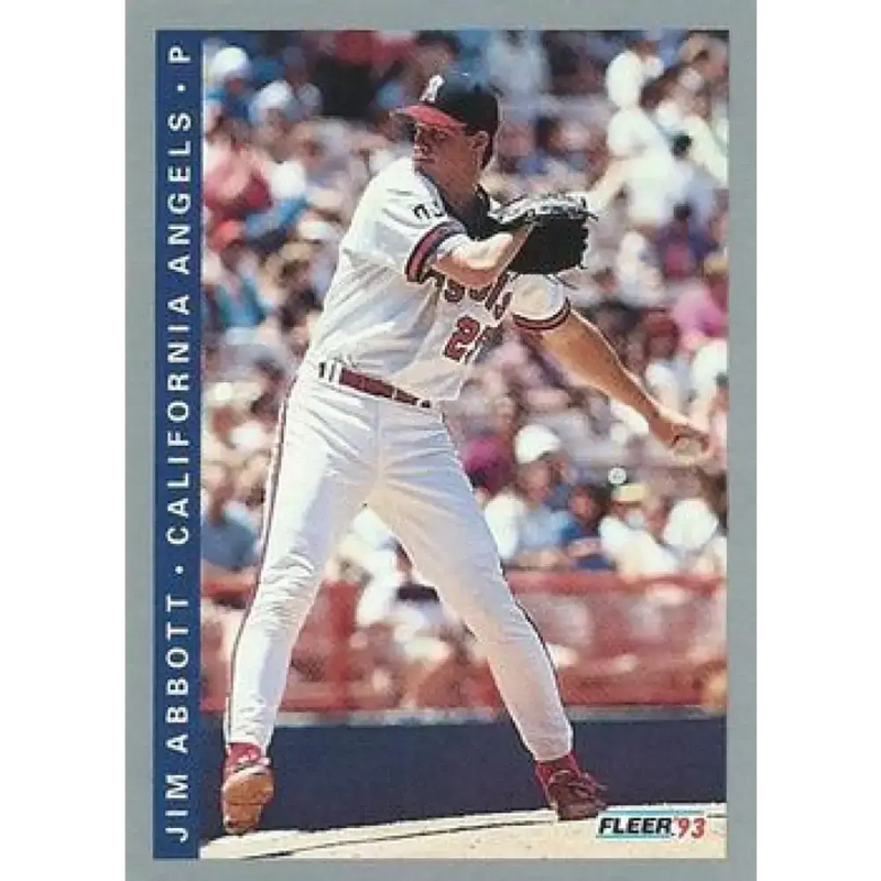 1993 Fleer #187 Jim Abbott NM-MT California Angels Baseball Card - Baseball Card Single