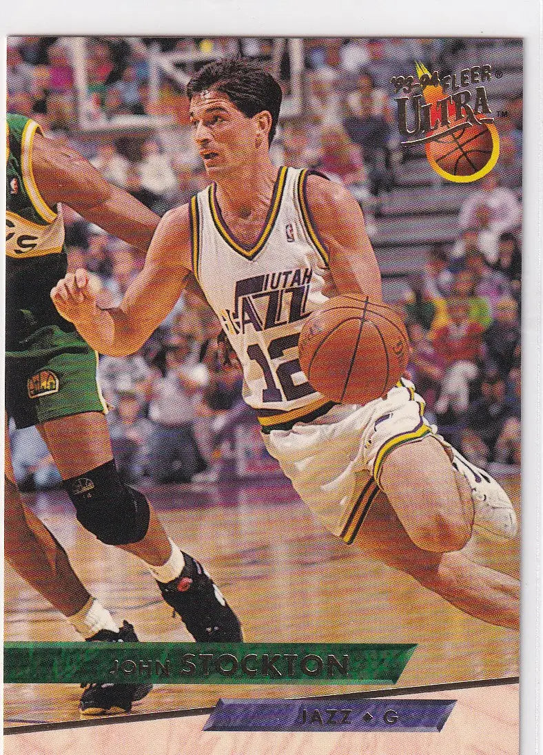 1993 FLEER #190 JOHN STOCKTON- UTAH JAZZ - Basketball Card Single