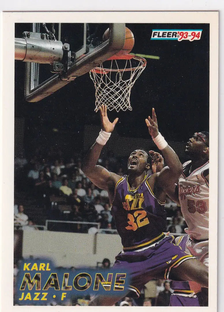 1993 FLEER #211 KARL MALONE- UTAH JAZZ - Basketball Card Single