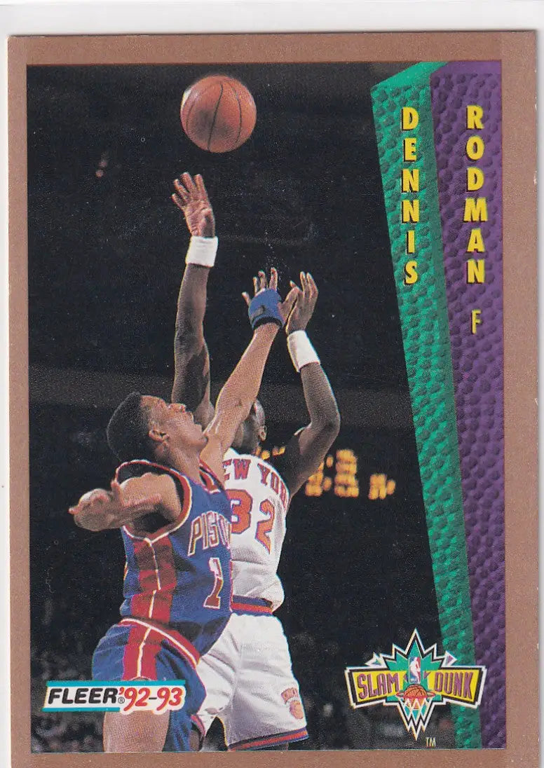 1993 FLEER #289 DENNIS RODMAN SLAM DUNK- DETROIT PISTONS - Basketball Card Single