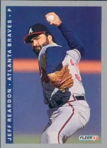 Original gloss Jeff Reardon baseball card from 1993 Fleer #370 Braves featuring Simply Sandoval