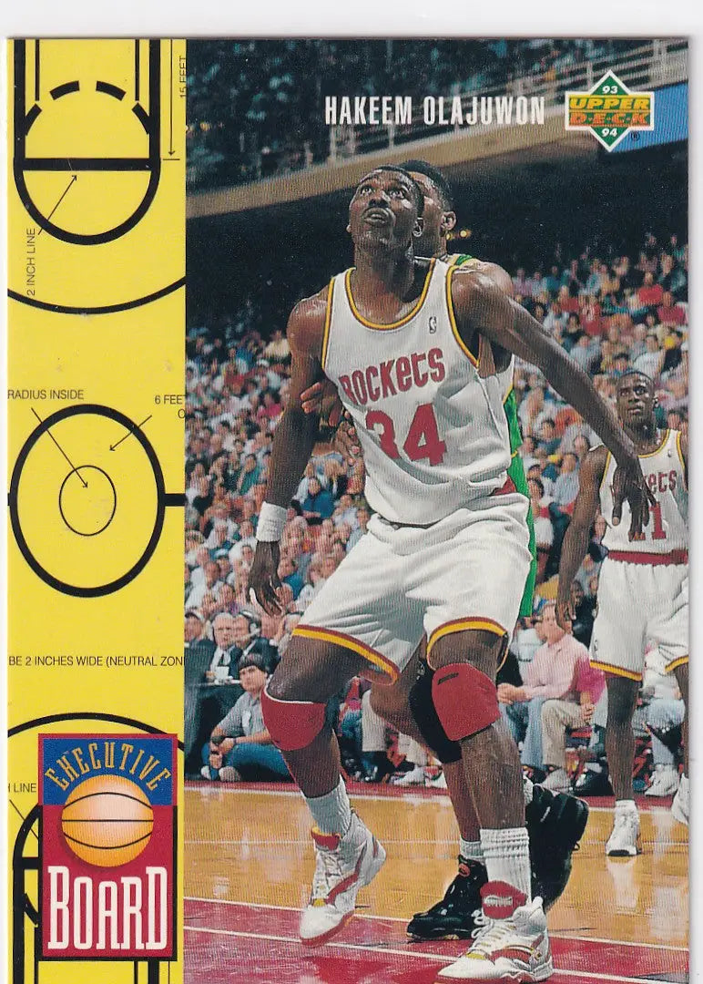 1993 FLEER #425 HAKEEM OLAJUWON EXECUTIVE BOARD- HOUSTON ROCKETS - Basketball Card Single