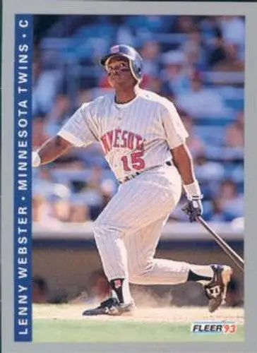 Lenny Webster baseball card with original gloss, 1993 Fleer NM-MT Twins