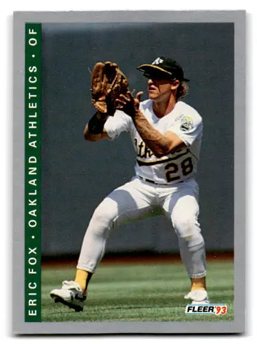 Eric Fox baseball card from 1993 Fleer featuring excellent Athletics with original gloss