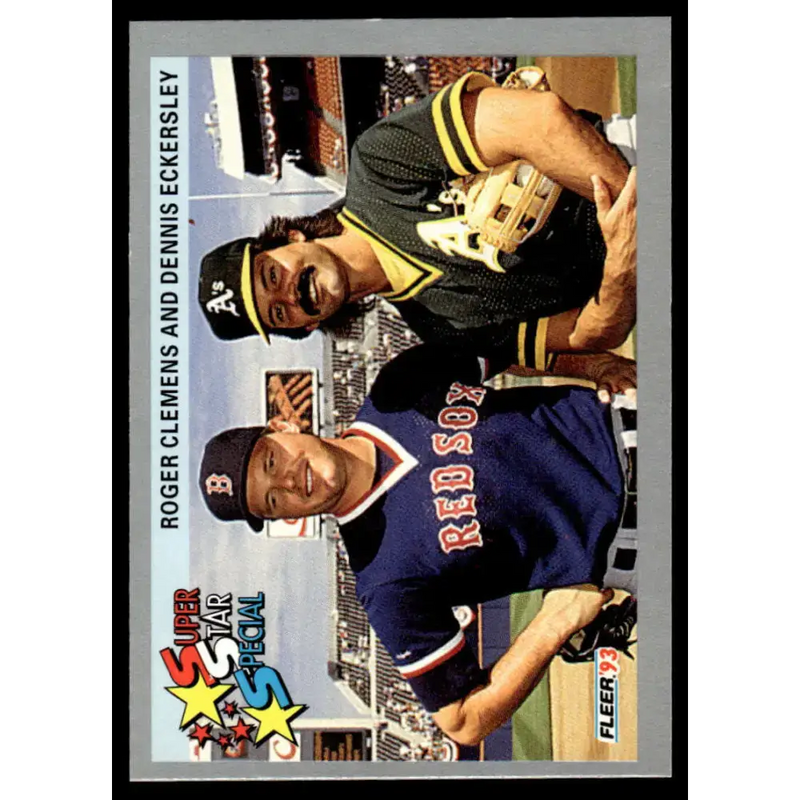 1993 Fleer #717 Roger Clemens / Dennis Eckersley Red Sox / Athletics Baseball Card - Baseball Card Single