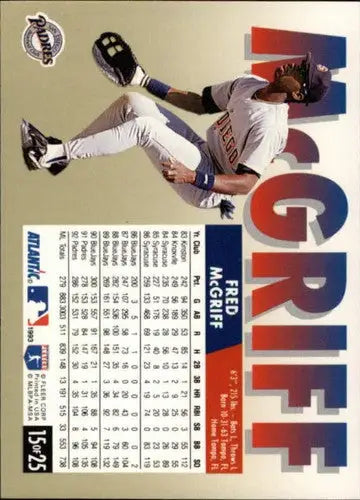1993 Fleer Atlantic #15 Fred McGriff NM-MT Padres - Baseball Card Single