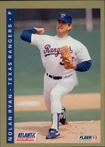 1993 Fleer Atlantic Nolan Ryan baseball card with original gloss and Rangers logo