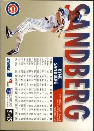 1993 Fleer Atlantic #21 Ryne Sandberg NM-MT Cubs - Baseball Card Single