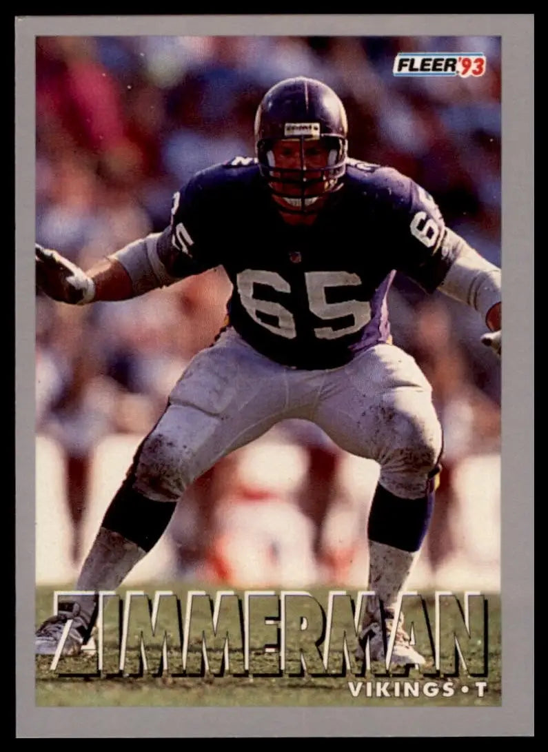 1993 Fleer Gary Zimmerman #351 Minnesota Vikings Football Card NFL Sports - Football Card Single