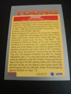 1993 Fleer - Steve Young #247. San Francisco 49ers. NRMT+ - Football Card Single