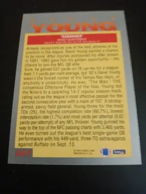 1993 Fleer - Steve Young #247. San Francisco 49ers. NRMT+ - Football Card Single