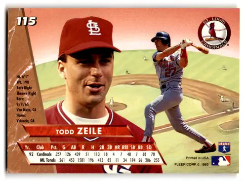 1993 Fleer Ultra #115 Todd Zeile NM-MT Cardinals ID:70479 - Baseball Card Single