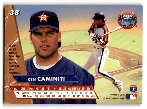 1993 Fleer Ultra #38 Ken Caminiti NM Near Mint Astros ID:58438 - Baseball Card Single