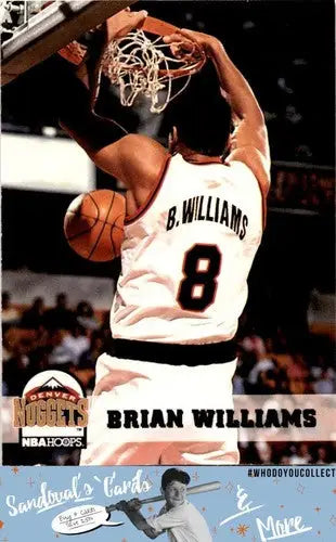Original gloss Brian Williams basketball card from 1993 Hoops #329 displayed by Simply Sandoval