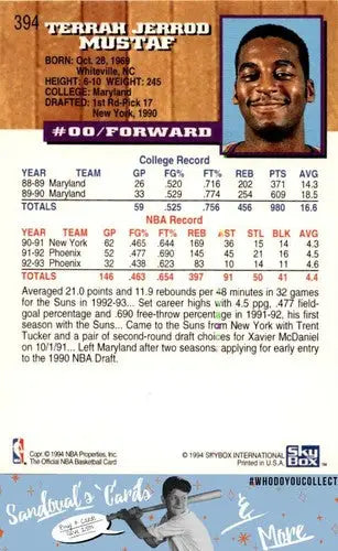 1993 Hoops #394 Jerrod Mustaf ID:45745 - Basketball Card Single