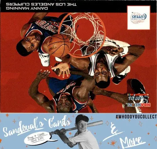 Original gloss of 1993 Hoops #HS12 Danny Manning Scoops basketball trading card
