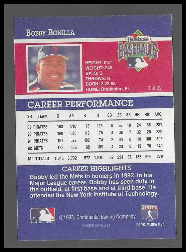 1993 Hostess #23 Rickey Henderson Near Mint - Baseball Card Single