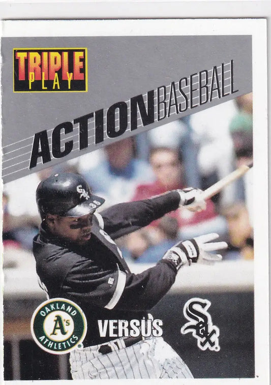 1993 LEAF #21 FRANK THOMAS ACTION TRIPLE PLAY- CHICAGO WHITE SOX - Baseball Card Single