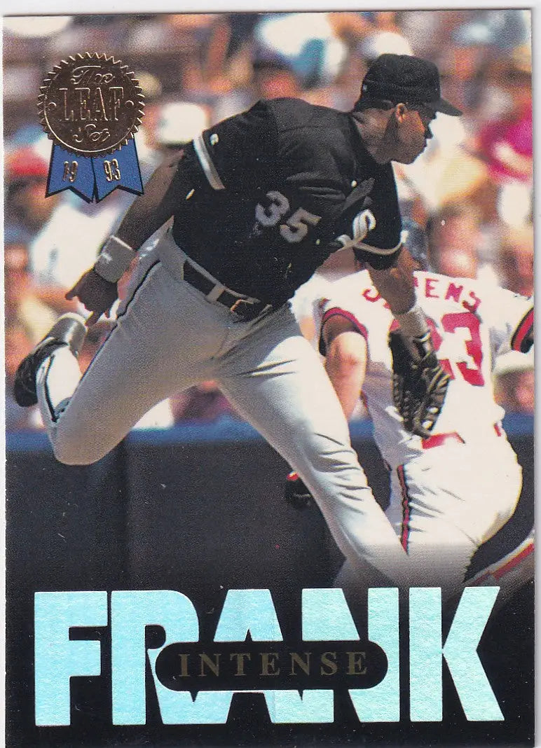 1993 LEAF #3 FRANK THOMAS INTENSE- CHICAGO WHITE SOX - Baseball Card Single