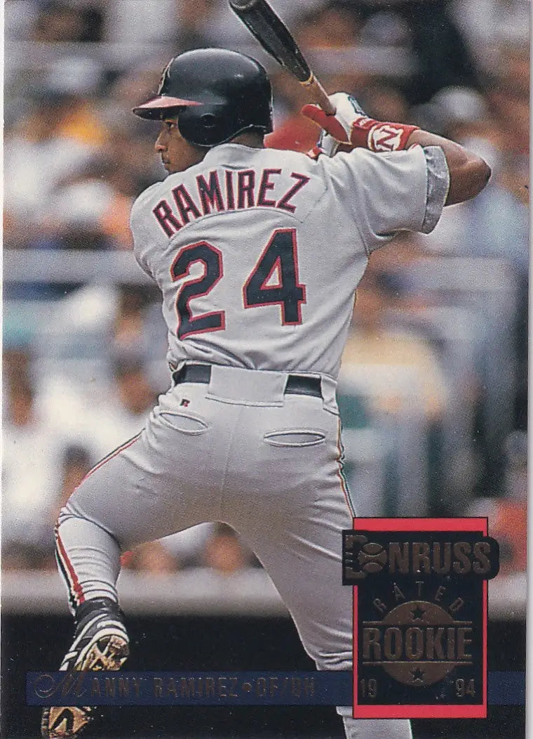1993 LEAF #322 MANNY RAMIREZ RATED ROOKIE- CLEVELAND INDIANS - Baseball Card Single