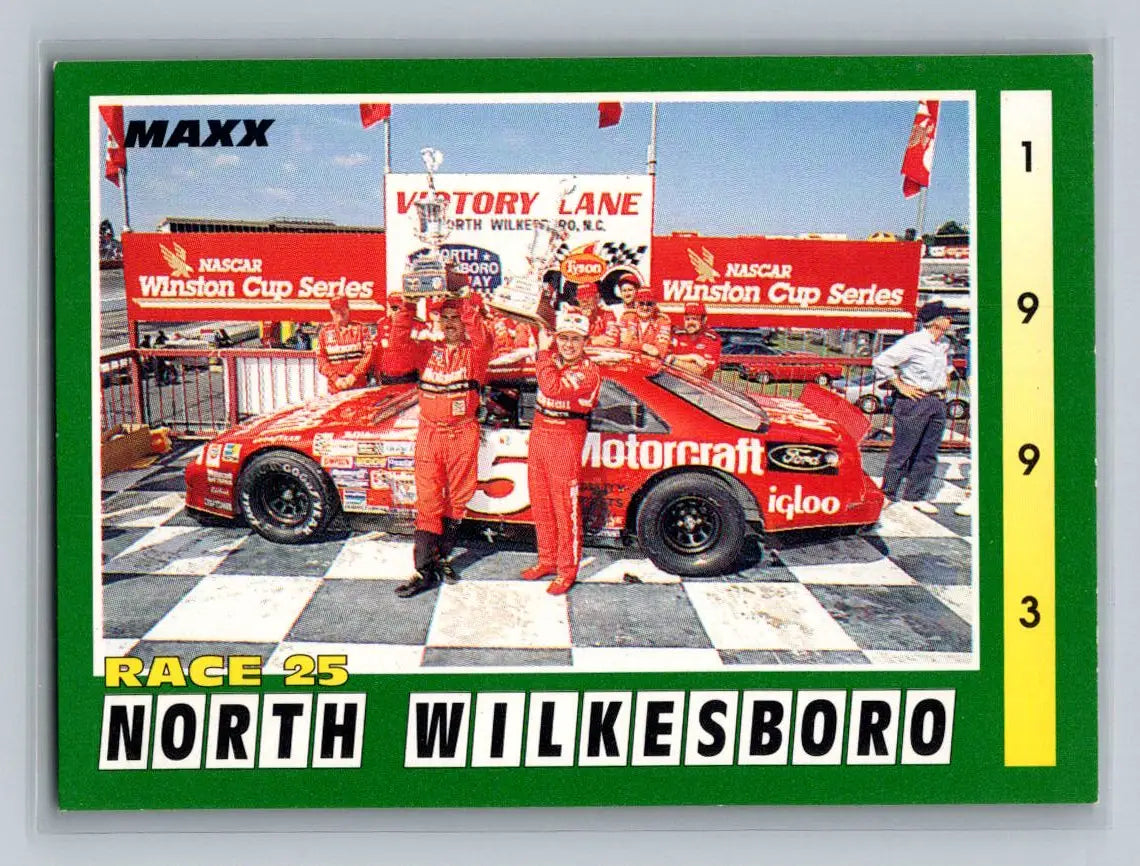 1993 Maxx #289 Race 25 North Wilkesboro Bud Moore Engineering - Racing Card Single