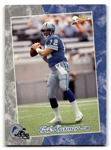 Original gloss Erik Kramer Detroit Lions football card from 1993 Pacific Series